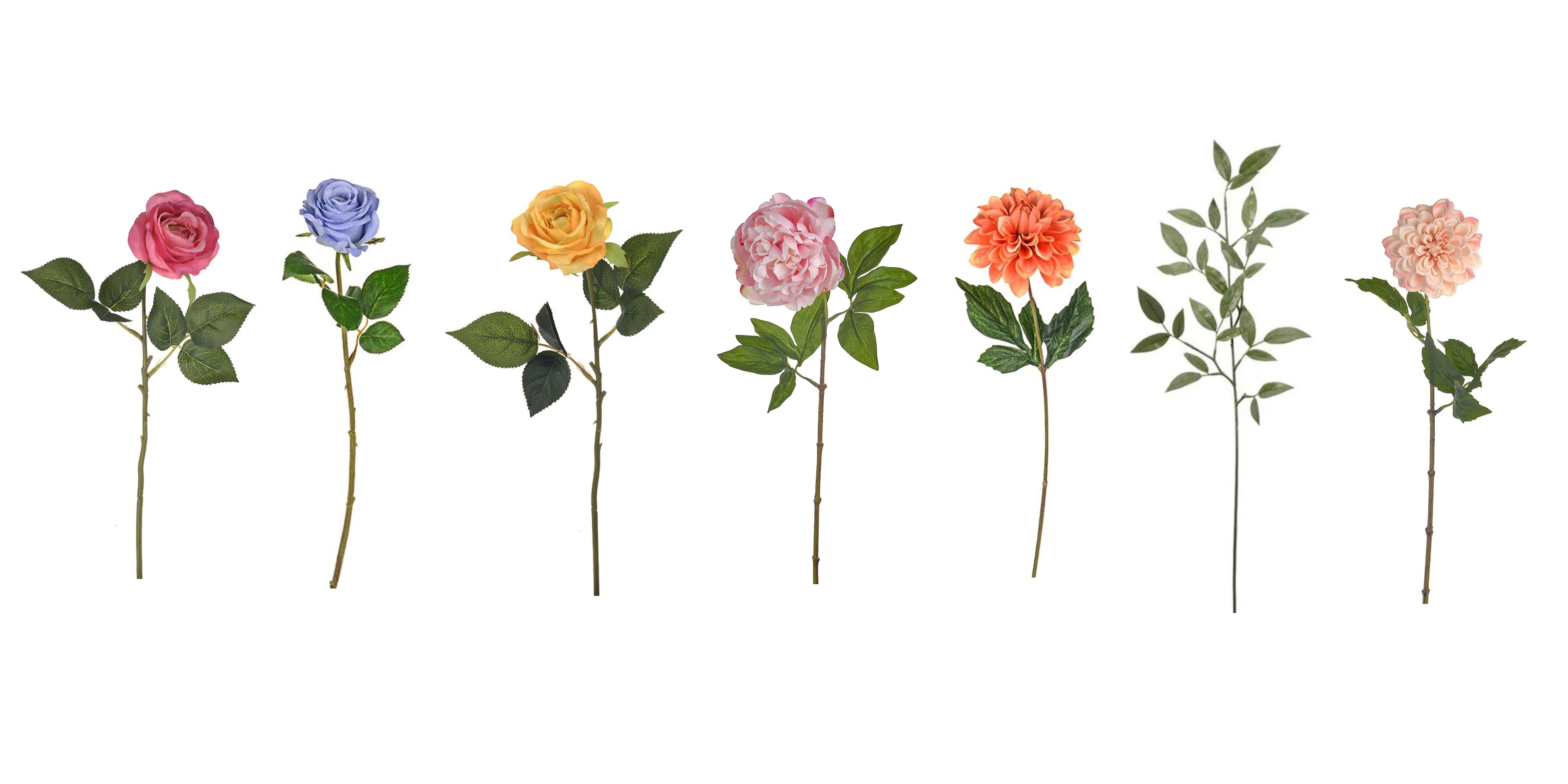 Artificial Flower Stems Flat Lay Artificial Flower Stems Flat Lay